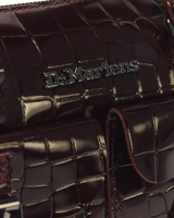 Top Handle Croc Emboss Leather Bag - view 8
