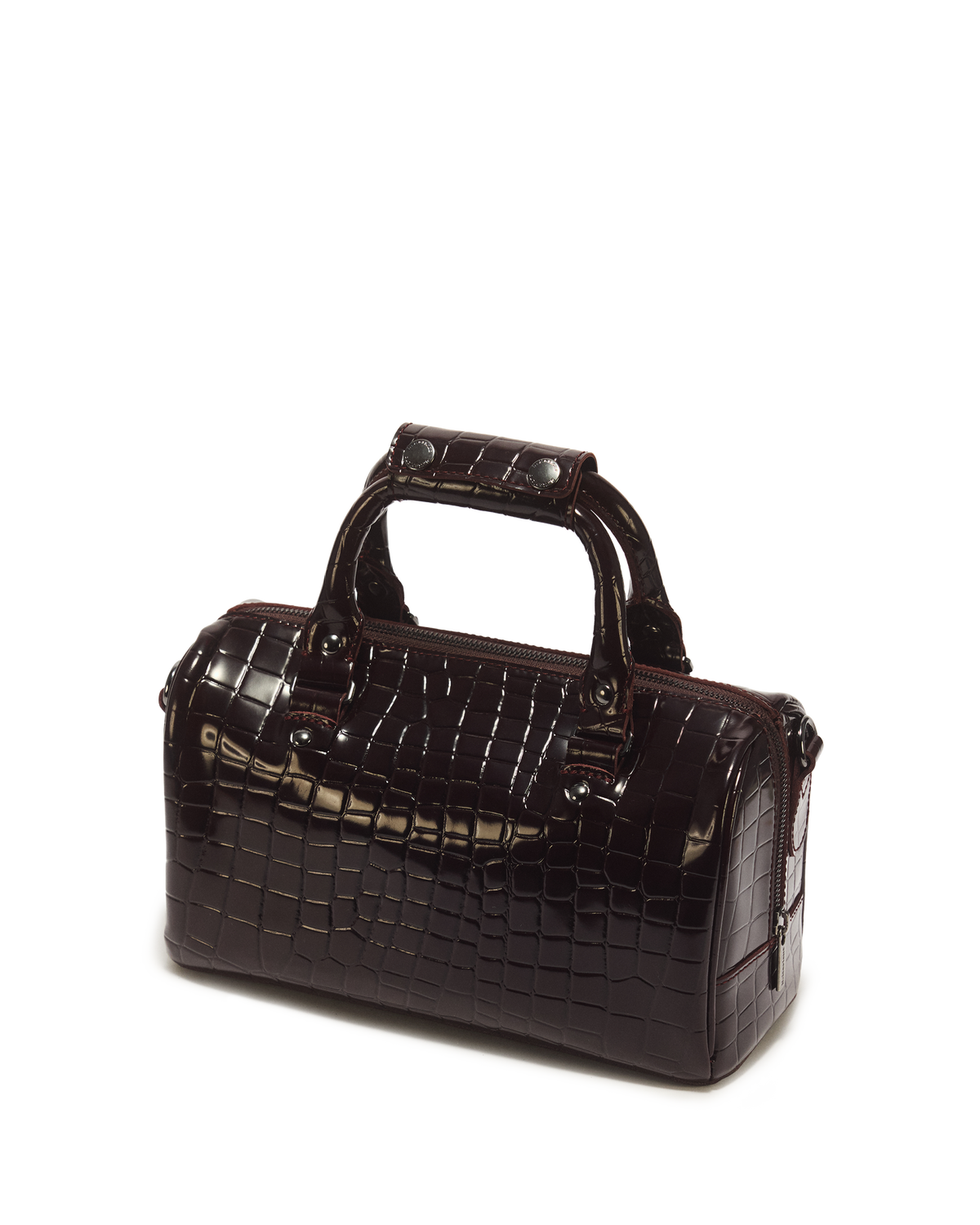 Top Handle Croc Emboss Leather Bag - view 7
