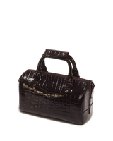 Top Handle Croc Emboss Leather Bag - view 7