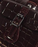 Top Handle Croc Emboss Leather Bag - view 5