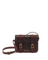 7" Floral Emboss Crazy Horse Leather Satchel - view 1