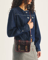 7" Floral Emboss Crazy Horse Leather Satchel - view 2