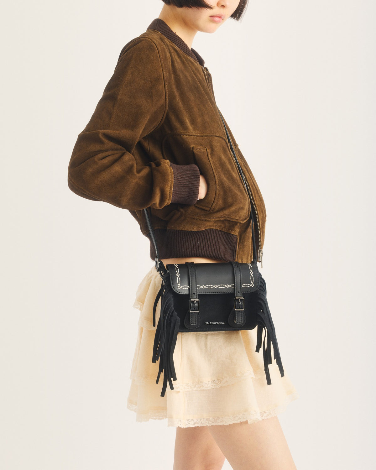 7 Inch Desert Rodeo Leather & Suede Satchel - view 2