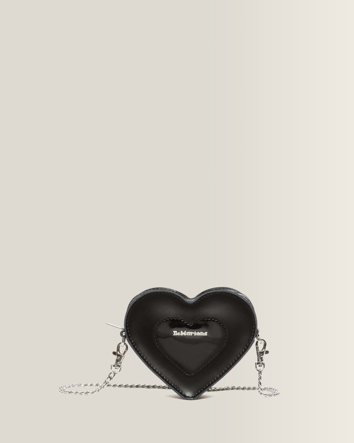 Mini Heart Shaped Kiev & Patent Leather Bag - view 1