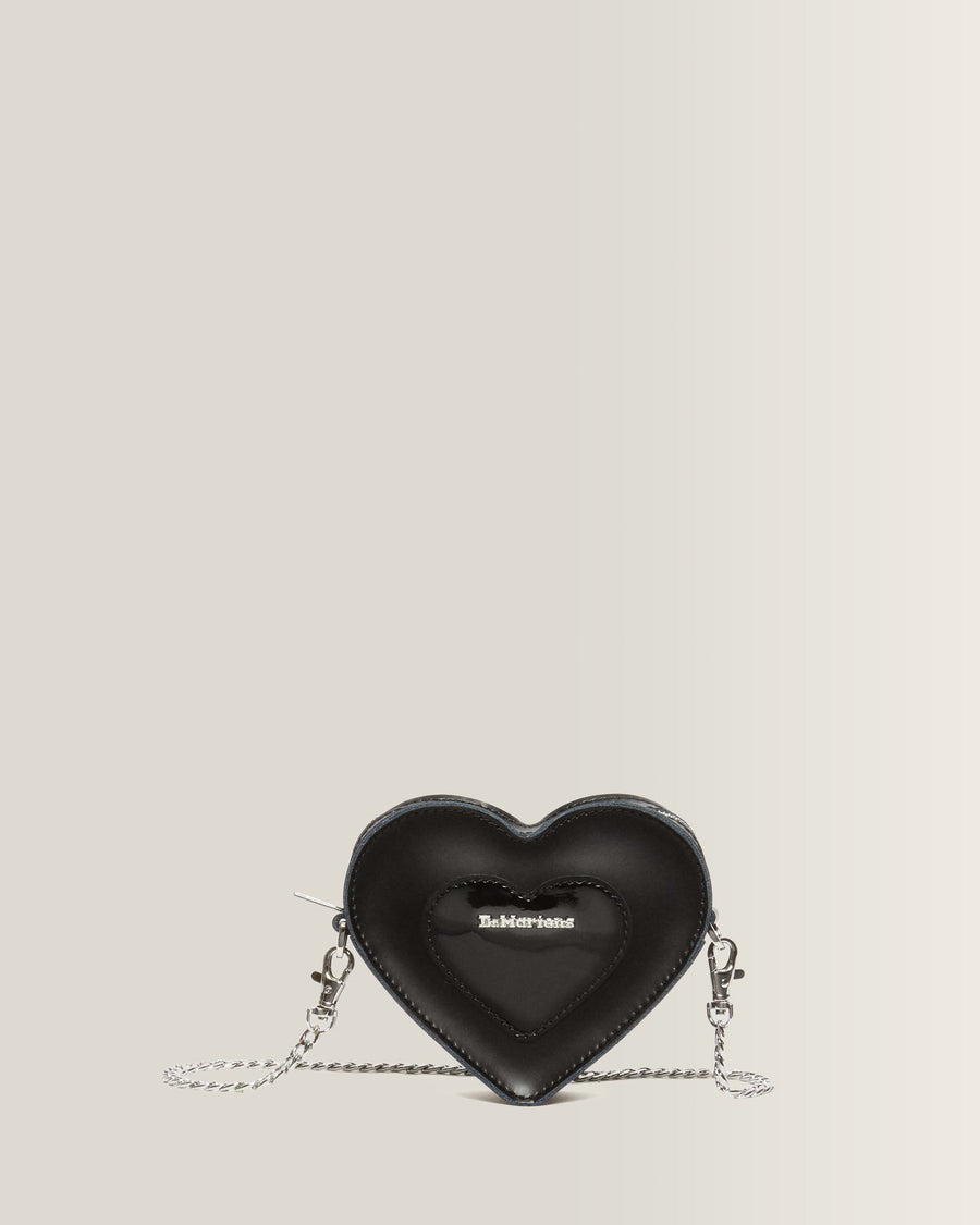 Mini Heart Shaped Kiev & Patent Leather Bag - view 1